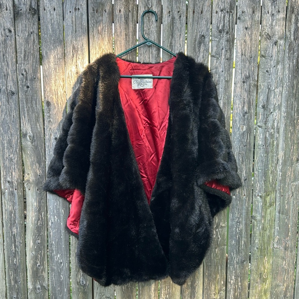 Oleg Cassini Faux Fur Wrap Coat